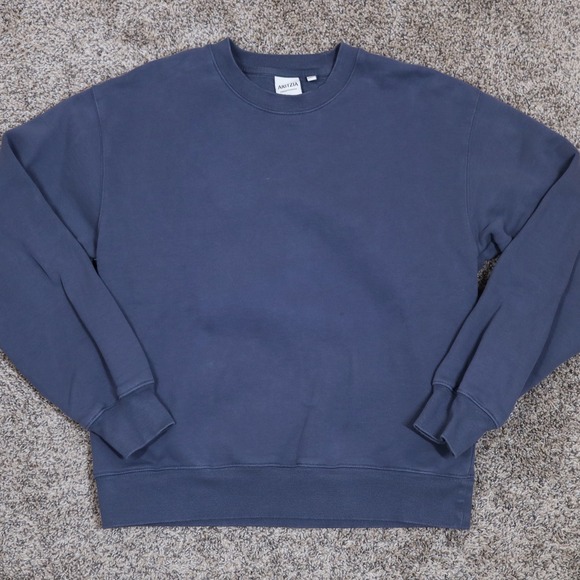 Aritzia Sweatfleece Crewneck Sweatshirt Perfect Fit Slate Gray Size S - Picture 4 of 13